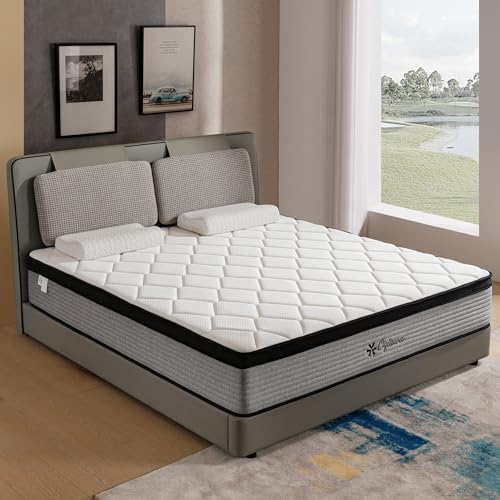 Twin Mattress in a Box,14 Inch Twin Mattresses,Gel Memory Foam Medium Firm Grey Hyrid Mattress,Quality Comfort and Adaptive Support Breathable Cooling Twin Mattress,CertiPUR-US.