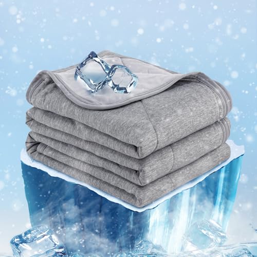 Gogreen Cooling Comforter Blanket, Double Sided Summer Ice Cool Comforter, Ultra Soft Comforter, Arc Chill Cooling Blanket for Hot Sleepers Night Sweats Cooling Comforter King Size - Grey - 108