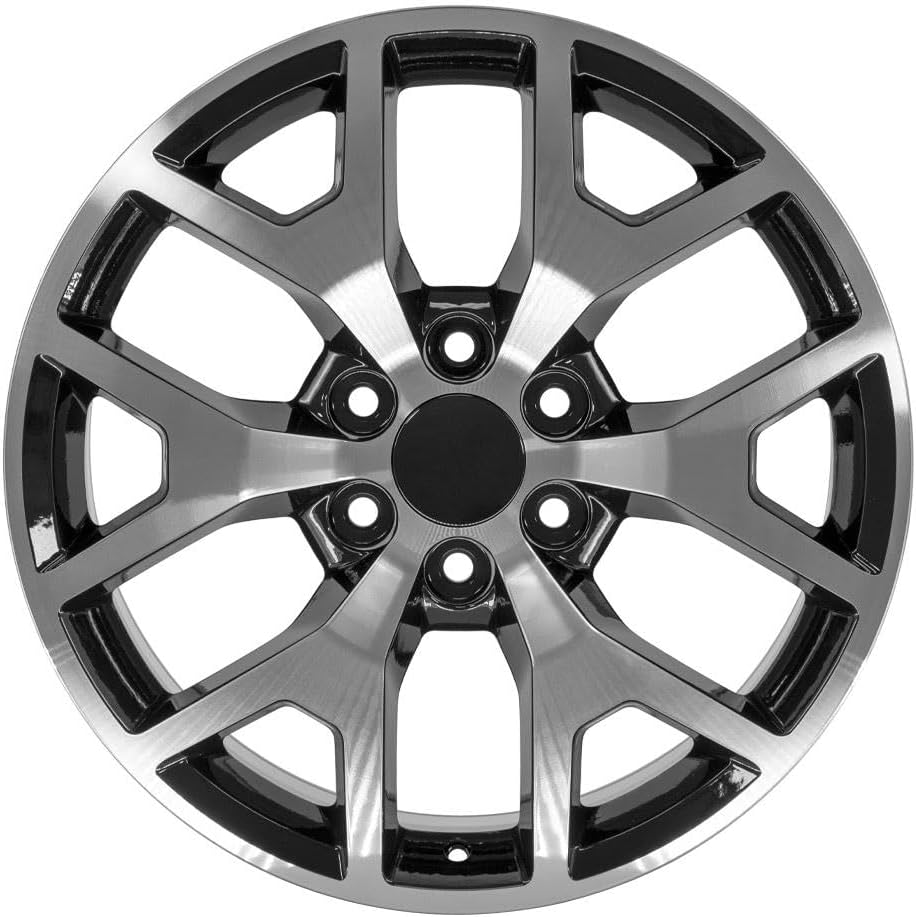 OE Wheels LLC 20 inch Rim Fits 6x139.7 Silverado Suburban Tahoe Sierra Yukon Escalade CV92 20x9 Black Machined Wheels Hollander: 5656