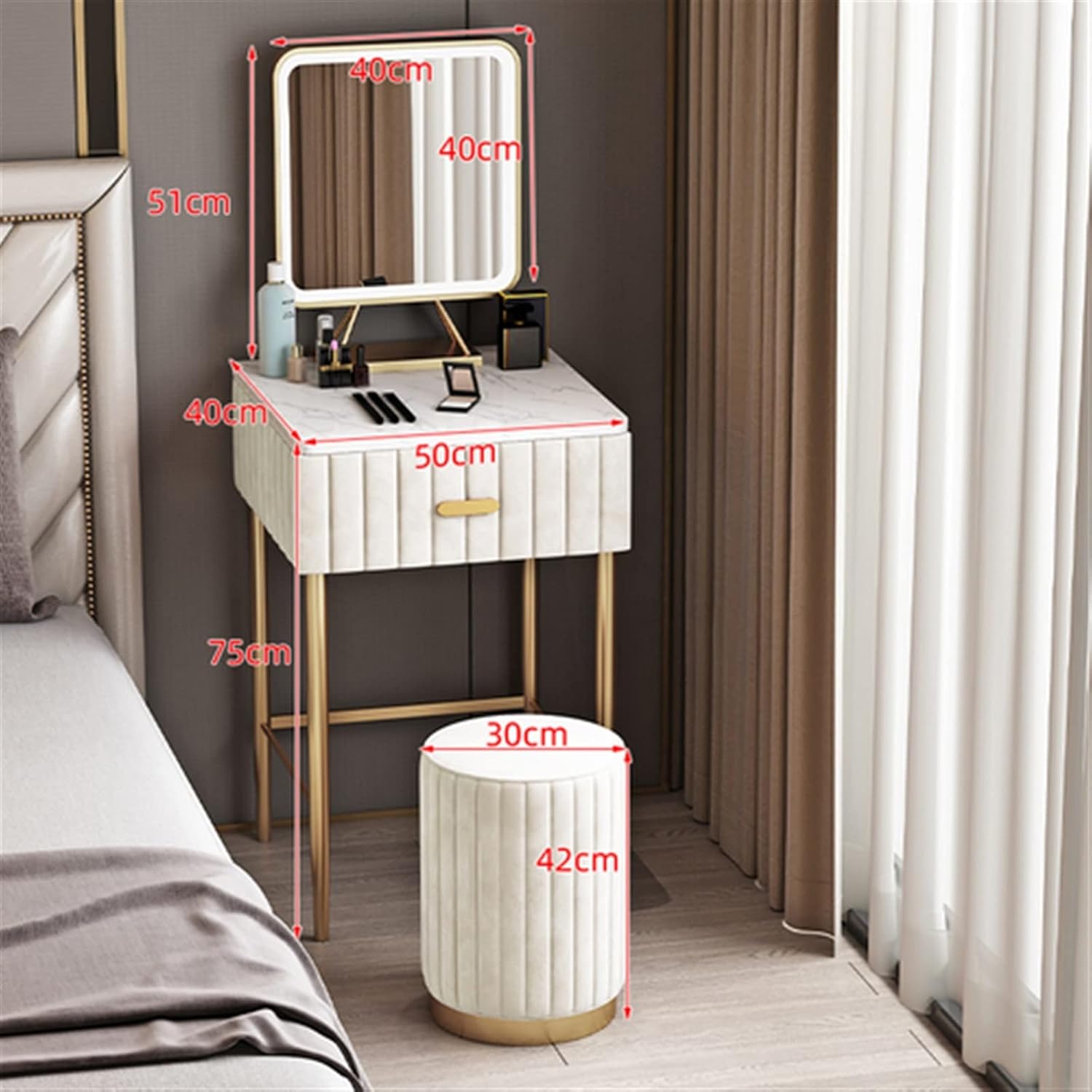 Vanity Benches Bedroom Storage Room Dressing Room Dormitory Makeup Cabinet Modern Minimalist Design Drawer Dressing Table (Color : 4)