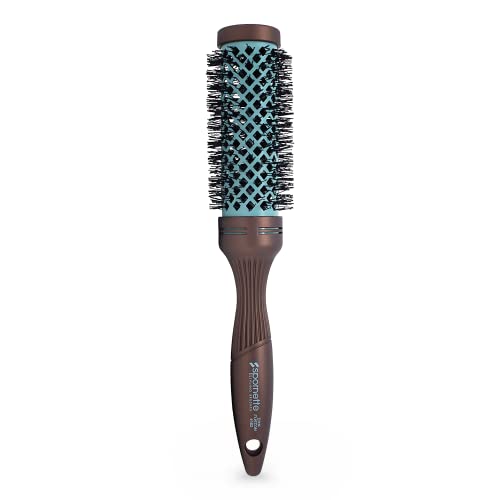 Spornette Ion Fusion 3 inch Round Brush With Thermal Ceramic Barrel And Ion-charged Anti Static Nylon Bristles For Blow Drying, Blow-outs, Curling, Styling, And Smoothing All Types Of Hair Textures