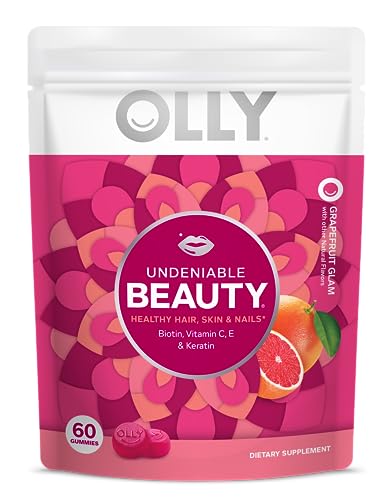 OLLY Undeniable Beauty Gummy & Flawless Complexion Gummy, Clear and Healthy Skin Support, Vitamins E, A, Zinc, Chewable Supplement, Berry - 50 Count (Pack of 1)