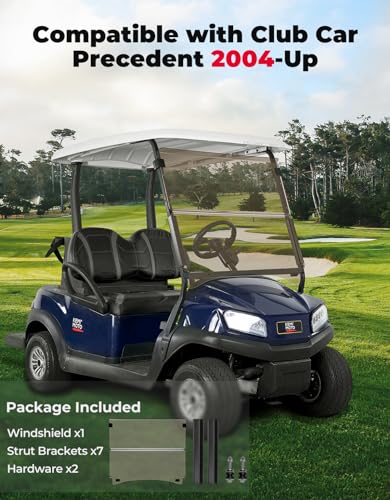 KEMIMOTO Golf Cart Windshield Compatible with Club Car Precedent Gas/Electric (04-Up), Foldable Replacement Windshield with Anti-UV and Impact Resistant Acrylic,Tinted