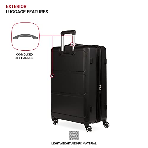 SwissGear 8090 Hardside Expandable Luggage with Spinner Wheels, Burgundy, Checked-Large 28-Inch