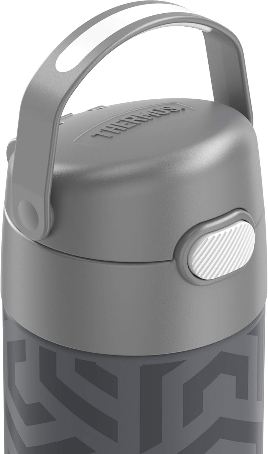 THERMOS FUNTAINER 12 Ounce Stainless Steel Kids Bottle, Grey/Aqua Waves