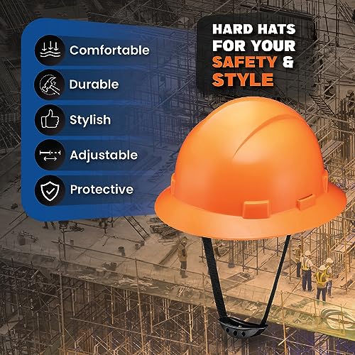 Acerpal Full Brim Vented Solid Color OSHA Hard Hat with 6-Point Suspension