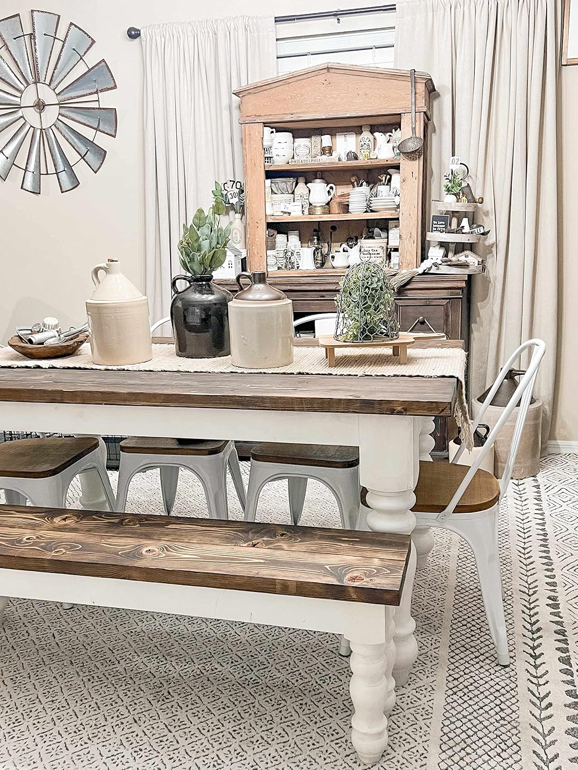 Hauteloom Burdette Modern Farmhouse Living Room, Bedroom, Dining Room Area Rug - Bordered - Boho, Bohemian Carpet - Gray, Ivory, Charcoal, Beige, Cream, Grey - 5'3