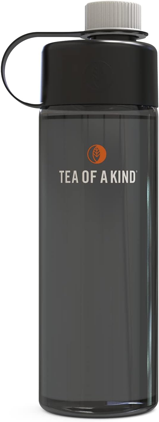 Tea of a Kind TOAK Reusable Water Bottle Starter Kit - Includes 3 Caps to Mix With Your Water, Portable Flavor Caps (Charcoal Bottle)