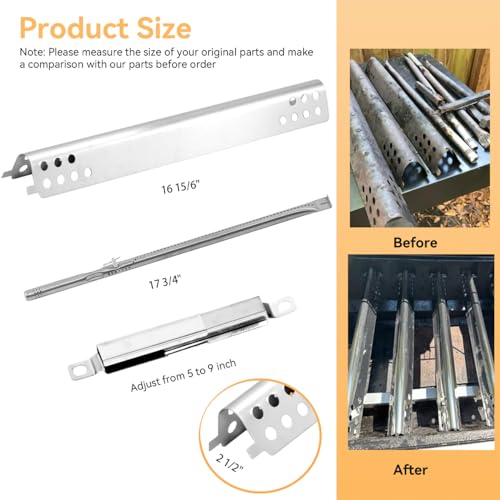 Grill Repair Parts Kit for Charbroil Performance 5 Burner463347519 463275517 463347518 463243519 463373019 463243518 463373319 463275717, G470-5200-W1, G470-0004-W1 Heat Plates Burner Tube 5 Burner