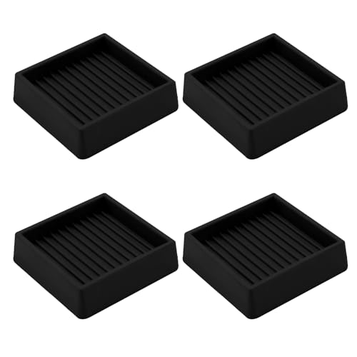 2X2 Rubber Caster Cups, Non Slip Furniture Pads, Anti-Slip Gripper, Anti Skid Furniture Feet, Anti Slide Floor Protector for Bed Couch Table Chair Stoppers - 8 Pack, Black