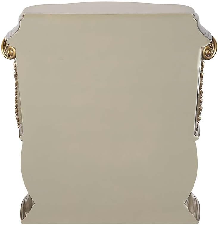 Acme Furniture Wood Nightstand with 2 Drawers, Champagne and Gold