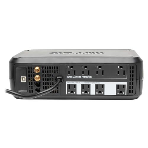 Tripp Lite SMART1500LCD 1500VA UPS Smart Battery Backup & Surge Protector, 900W, 8 Outlets, Rack Mount UPS, Tower Mount Adapter, LCD Screen, AVR, Ethernet Protection, Black