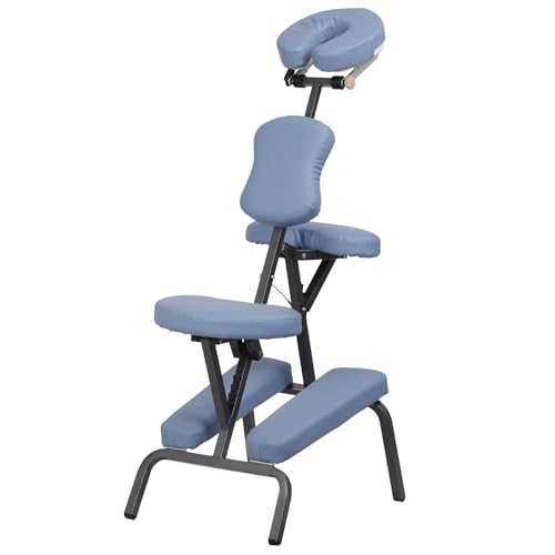 Portable Massage Chair, Folding Tattoo Chair with Face Cradle for Spa, Therapy, Beauty Salon, Black