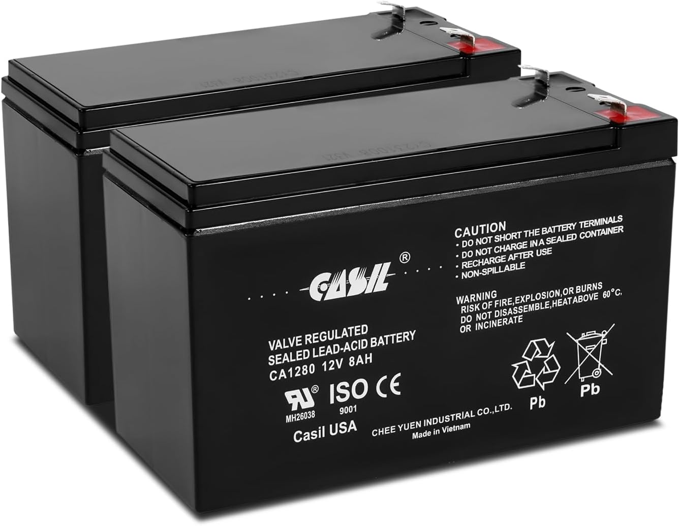 Casil 12V 8Ah Replacement Battery Compatible with APC Back-UPS ES BE550G APC Back-UPS ES 650 APC Back-UPS XS 1300VA BX1300LCD 2 Pack