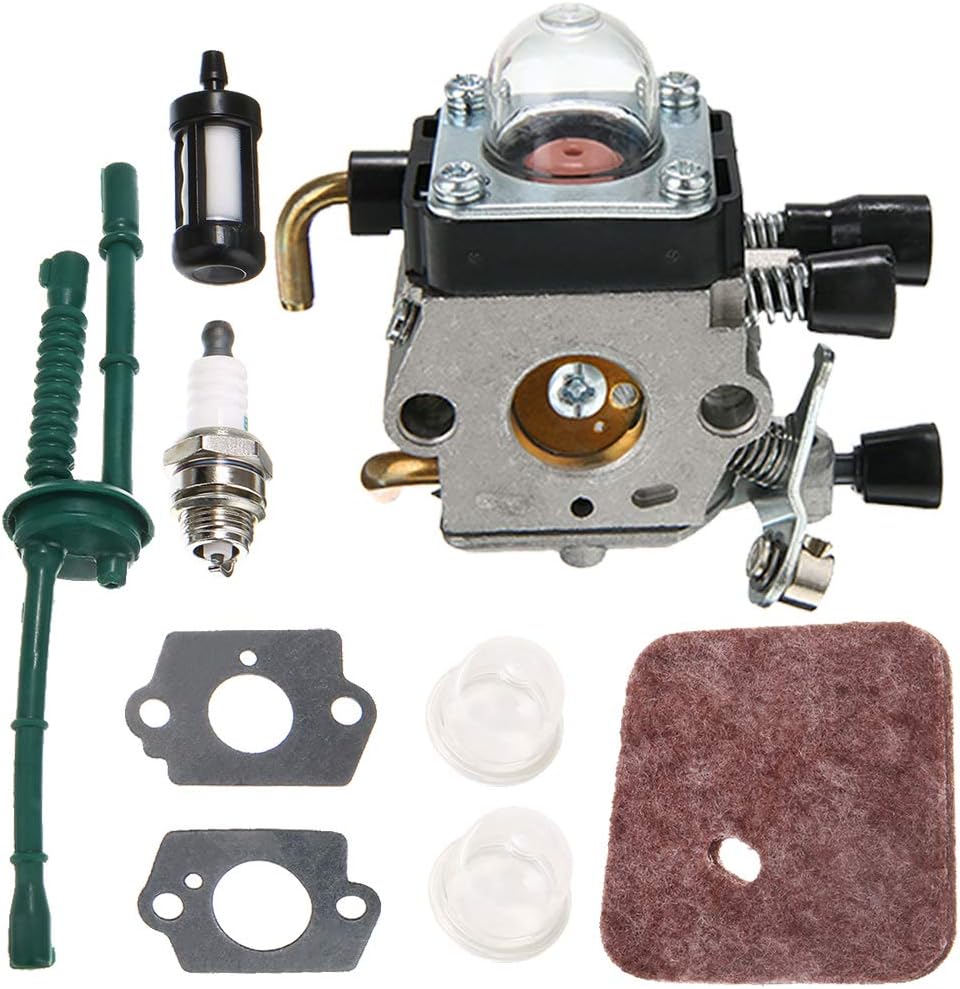 Brush Cutter Carburetor Repair Kit Compatible for FS38 FS45 FS46 FS55 KM55 FS85 Air Fuel Filter Gasket Carb