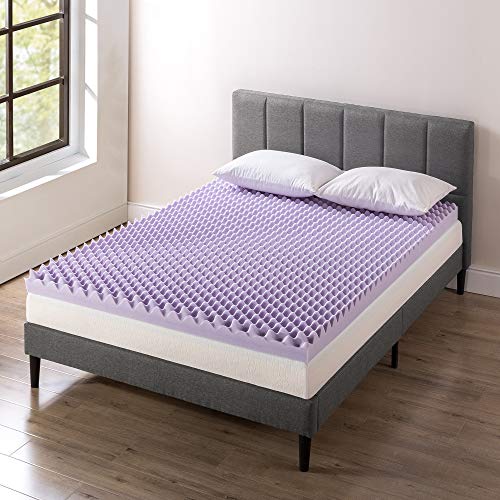 Best Price Mattress 4 Inch Egg Crate Memory Foam Mattress Topper with Soothing Lavender Infusion, CertiPUR-US Certified, Queen