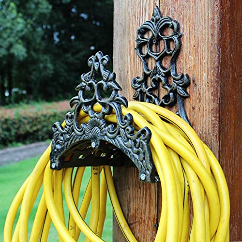 Garden Hoses Bronze Heavy Duty Water Hose Hanger Wall Mounted, Vintage Holder for Wall Decor, Patio Lawn Hose Storage Rack, Cast Iron