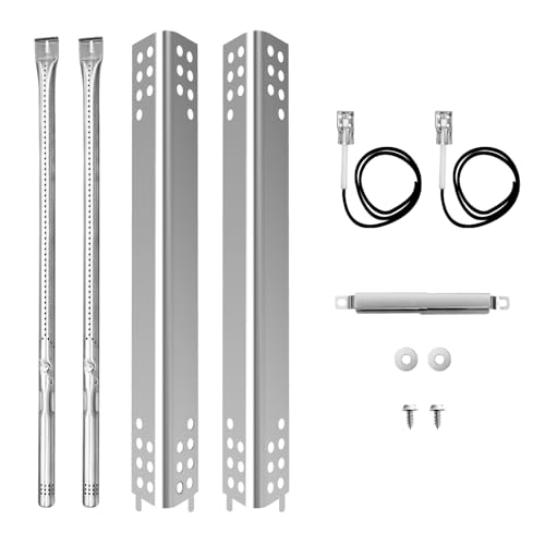 Grill Replacement Parts for Charbroil Performance 2 Burner 463625217 463625219 463673519 463673019, G470-5200-W1 Burner, G470-0004-W1A Heat Plate, Crossover Tube for 300 Cabinet Liquid Propane