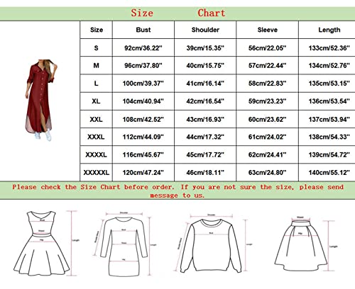 Summer Dresses with Long Sleeves Women's Fashion Lapel Buttons Sexy Slit Shirt Dress Women's Maxi Dresses with