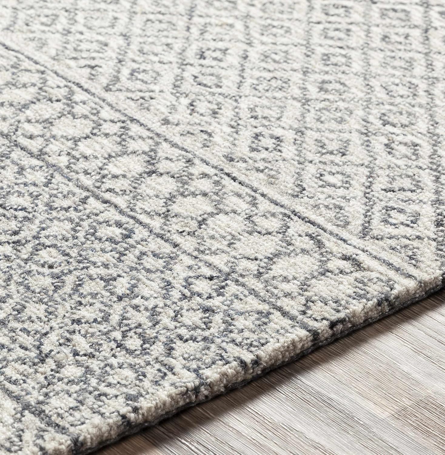 Hauteloom Dugway Wool Living Room, Bedroom Area Rug - Bohemian/Global - Gray, Black, Beige - 6'