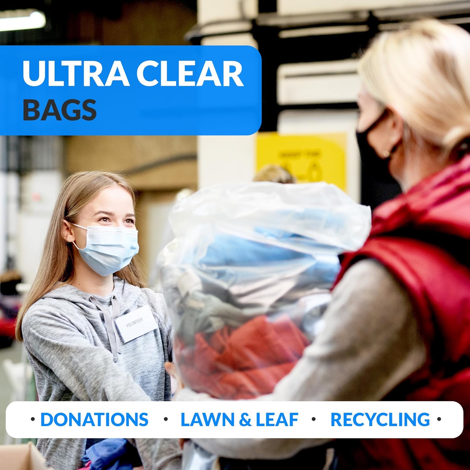 Reli. 30-33 Gallon Trash Bags Heavy Duty | 250 Bags Bulk | Clear Large Trash Bags 30+, 32 Gallon | Made in USA