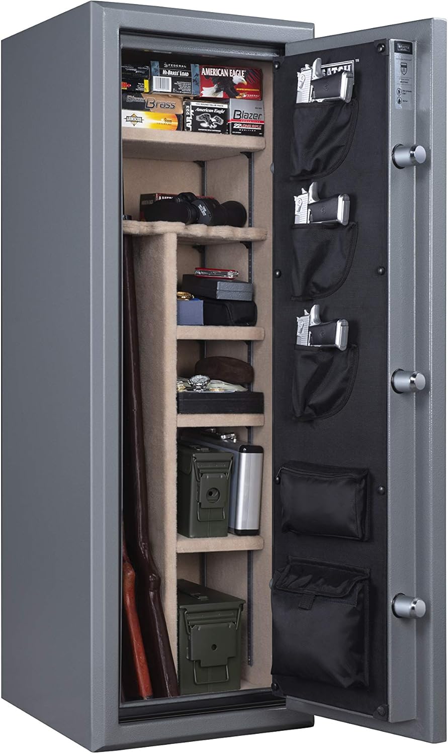 Wasatch 18-Gun Fireproof and Waterproof Safe with Electronic Lock, Gray (18EGW)