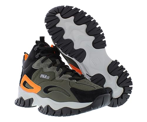 Fila Ray Tracer Tr 2 Mid Mens Shoes Size 10, Color: Olive/Black/Orange