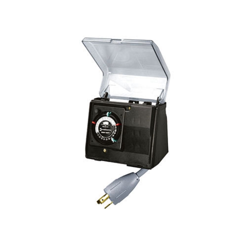 Intermatic P1131 Heavy Duty Weatherproof Above Ground Pool Pump Timer - Twist Lock Plug and Receptacle, 2 On/Off Settings - Ideal for Water Fountains, Aerators, Landscape Lighting, Pool Filter Pumps