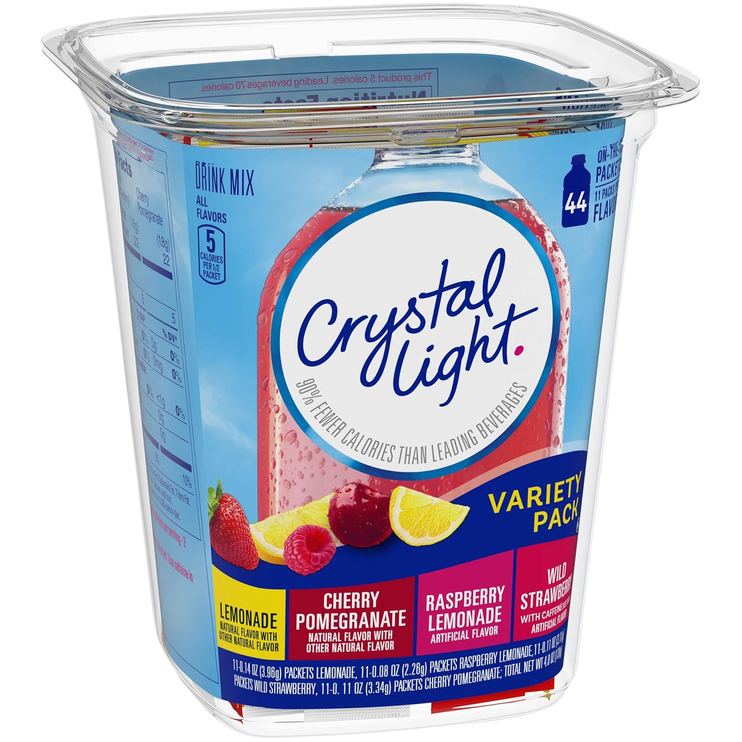 Crystal Light Sugar-Free Fruit Variety On-The-Go Powdered Drink Mix 44 Count