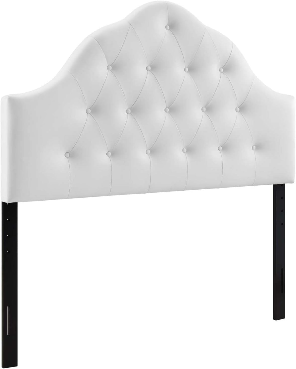 Modway Sovereign Tufted Button Faux Leather Upholstered Queen Headboard in White