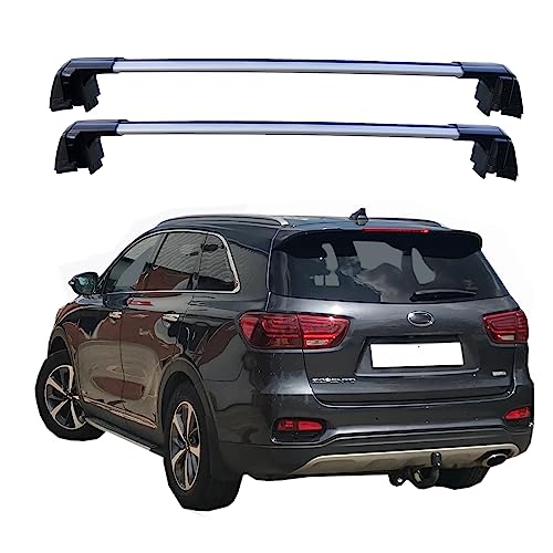 ROKIOTOEX Coyote Roof Rack Crossbars Fit for 2016-2020 KI-A Sorento Flush Side Rails, Lockable Cross Bars for Rooftop Cargo Box Luggage, Ski Board, Bike Carrier – Black HT22