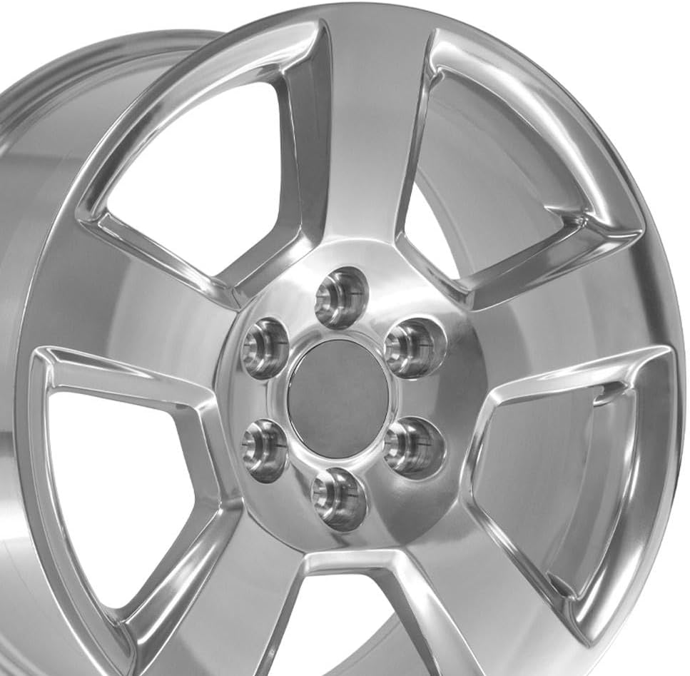 OE Wheels LLC 20 inch Rim Fits 6x139.7 Silverado Suburban Tahoe Sierra Yukon Escalade CV76 20x9 Polished Wheels Hollander: 5652