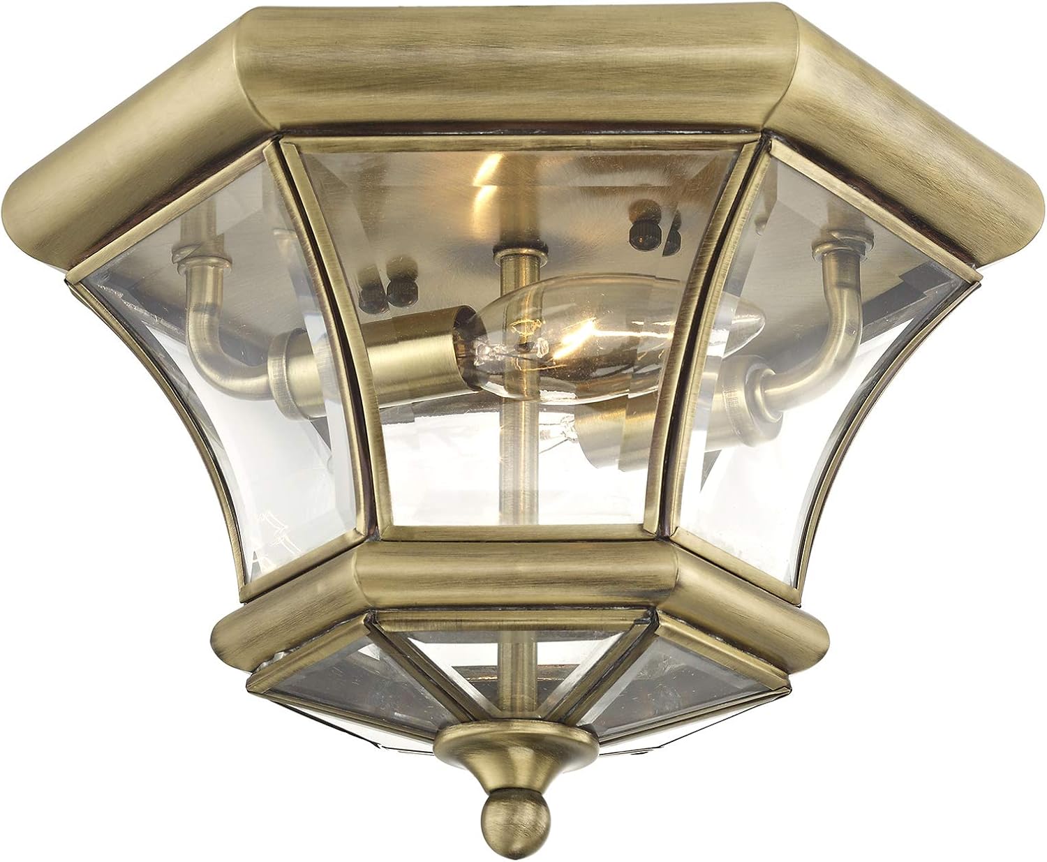 Livex Lighting 7052-01 Monterey/Georgetown 2 Light Ceiling Mount, Antique Brass