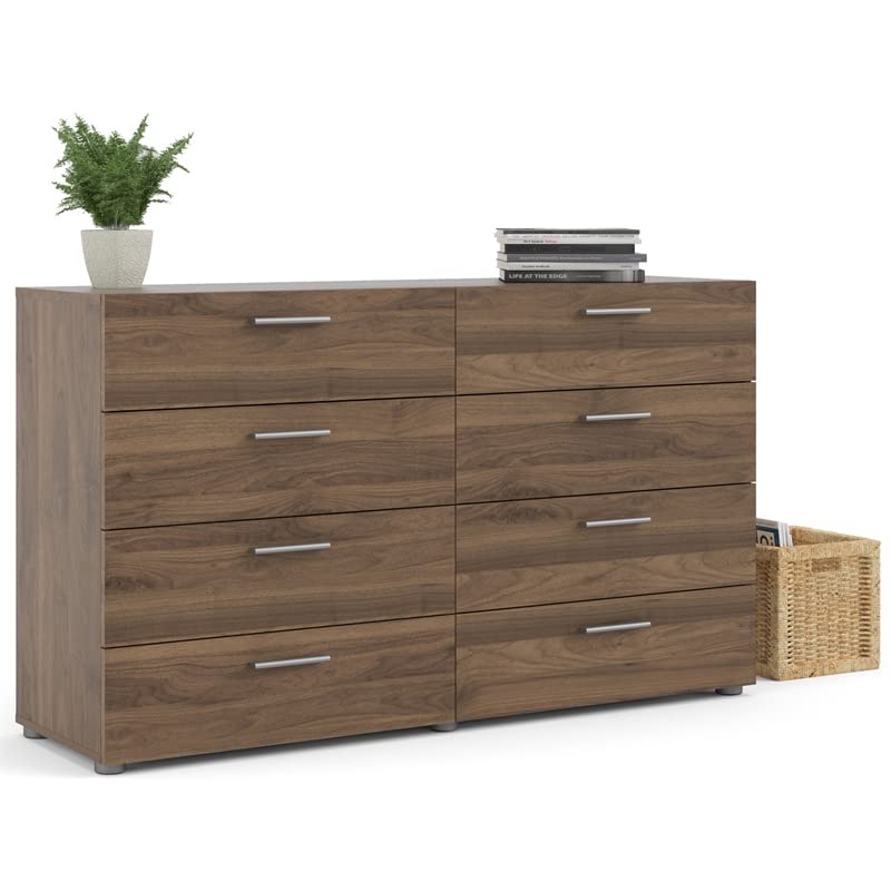Home Square 2 Piece Bedroom Set with Dresser and Nightstand in Walnut