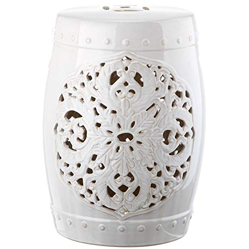 Safavieh Flora Glazed Ceramic Decorative Garden Stool, Antique White