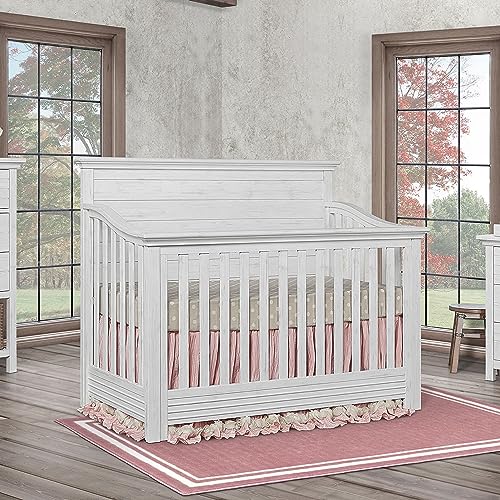 Evolur Waverly 5-in-1 Full Panel Convertible Crib in Rustic Grey, Greenguard Gold Certified , 58.75x31.25x46.5 Inch (Pack of 1)