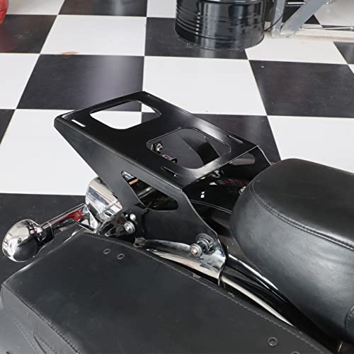 Black Two Up Mounting Luggage Rack Compatible with for Touring Electra Glide Road King Street Glide Road Glide Tour Pack Pak 2014-2024