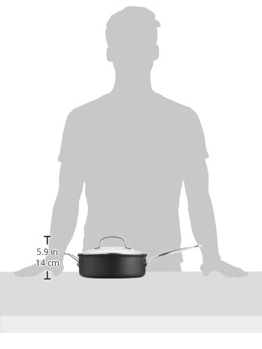 Cuisinart 633-24H Chef's Classic Nonstick Hard-Anodized 3-1/2-Quart Saute Pan with Helper Handle and Lid , Black