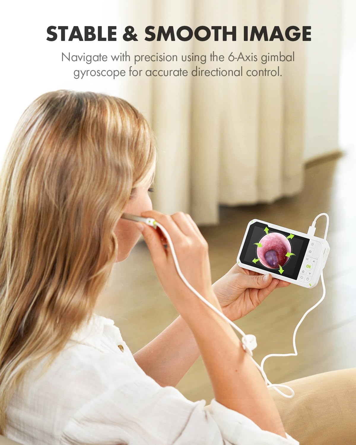 Anykit Digital Otoscope with Gyroscope, 4-inch IPS Screen, HD Ear Camera, 3.9mm Waterproof Ear Scope with 6 Lights, Earwax Removal Tool, 32GB Card, Supports Photo and Video Recording