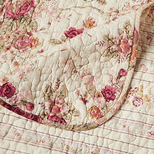 Greenland Home Antique Rose Full/Queen Quilt Set, Ecru