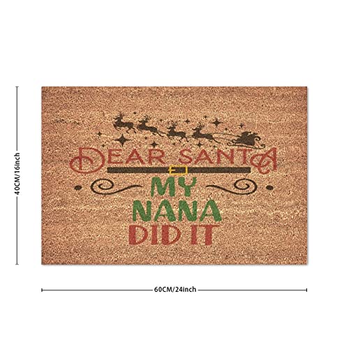 Shoes Off Doormat Funny Cool Christmas Family Snow Xmas Santa Lover Standard Welcome Mat with Heavy Duty Dear Santa My Father Did It Coir Mat Home Entryway Farmhouse Decor Housewarming Gift 24x36in