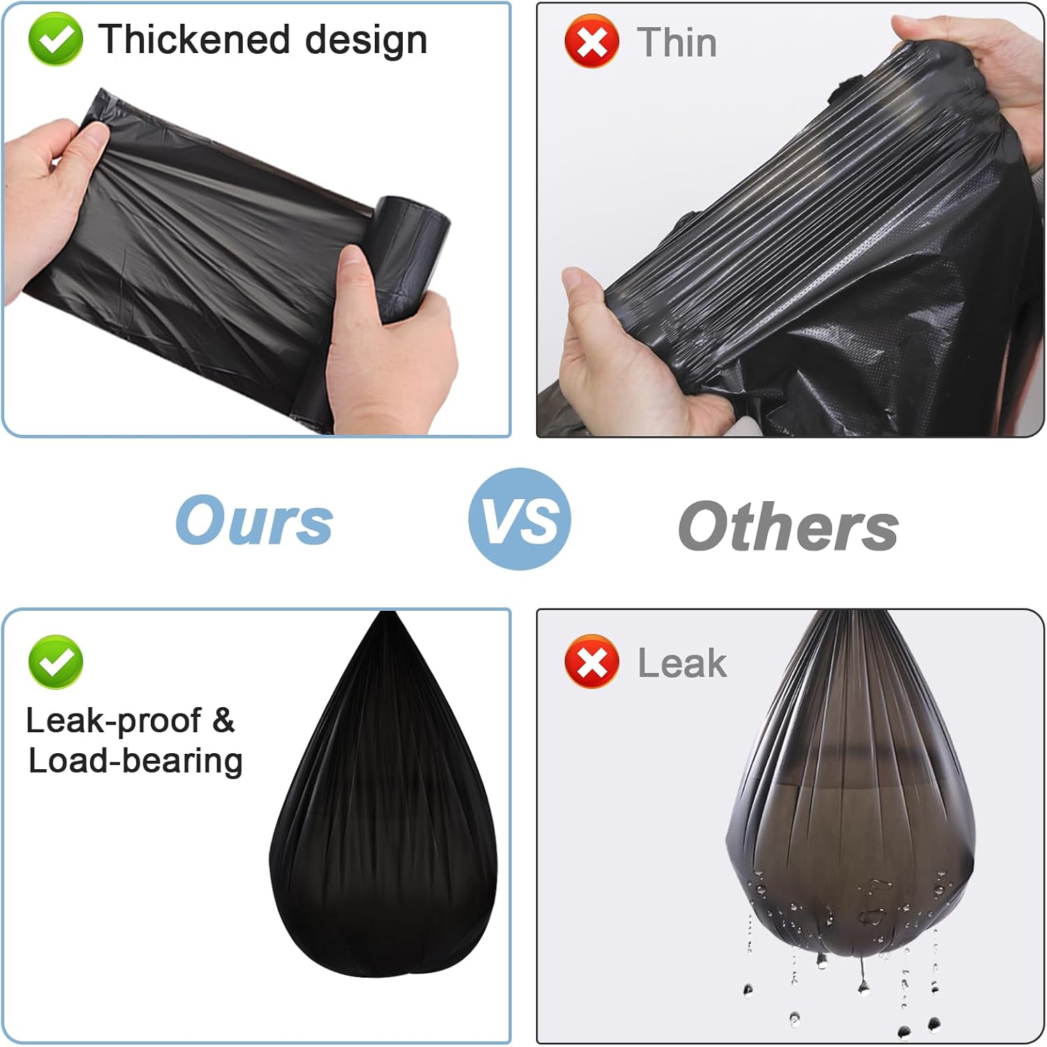 Portable Toilet Bags, 100 Count, For 5-8 Gallon Bucket, Thick Compostable Trash Bags,Gallon Bucket Liners, Camping Toilet Bags for Car Travel Outdoor, Long Trips, Boating. Emergency toilet bag for car