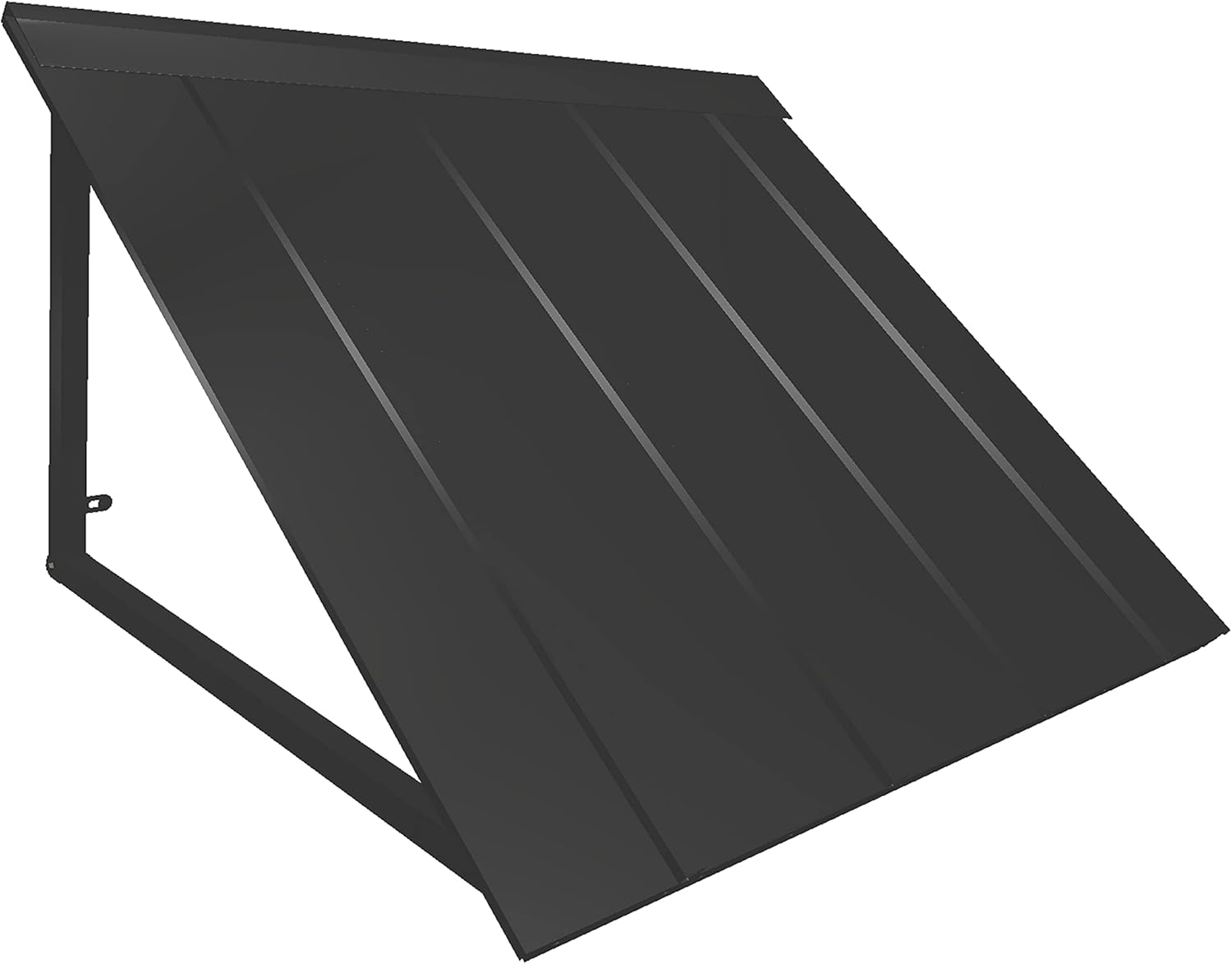 Awntech 7 ft. Houstonian Standing Seam Metal Door/Window Awning Fixed Outdoor Canopy 92 Inch W x 24 Inch Proj, Black