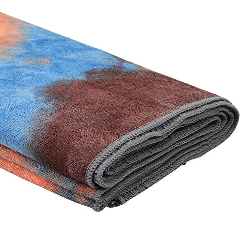 Yoga Towels , Non Slip Hot Yoga Towel Skidless Waffle Texture, 100% Absorbent Odorless Microfiber Yoga Blanket, Standard Sized 24 inchx72 inch Mat Towel,for Hot Yoga, Bikram, Pilates (Bule & Green)…1