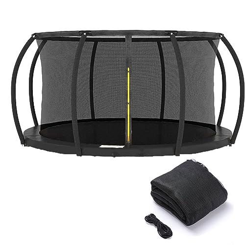 Trampoline Replacement Safety Nets, Weather-Resistant Replacement Enclosure Net Fits for 10-14' Round Frames Using The 8 Curved Pole with Top Ring Enclosure Systems (Net Only)