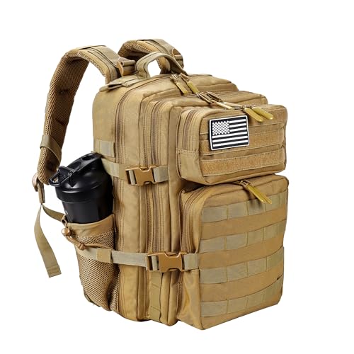 LHI Tactical Military Backpack for Men and Women 25L/35L Army Assault Pack Bag Small Rucksack with Bottle Holder