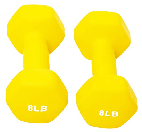 BalanceFrom Set of 2 Neoprene Coated Non-Slip Grip Dumbbell Weights