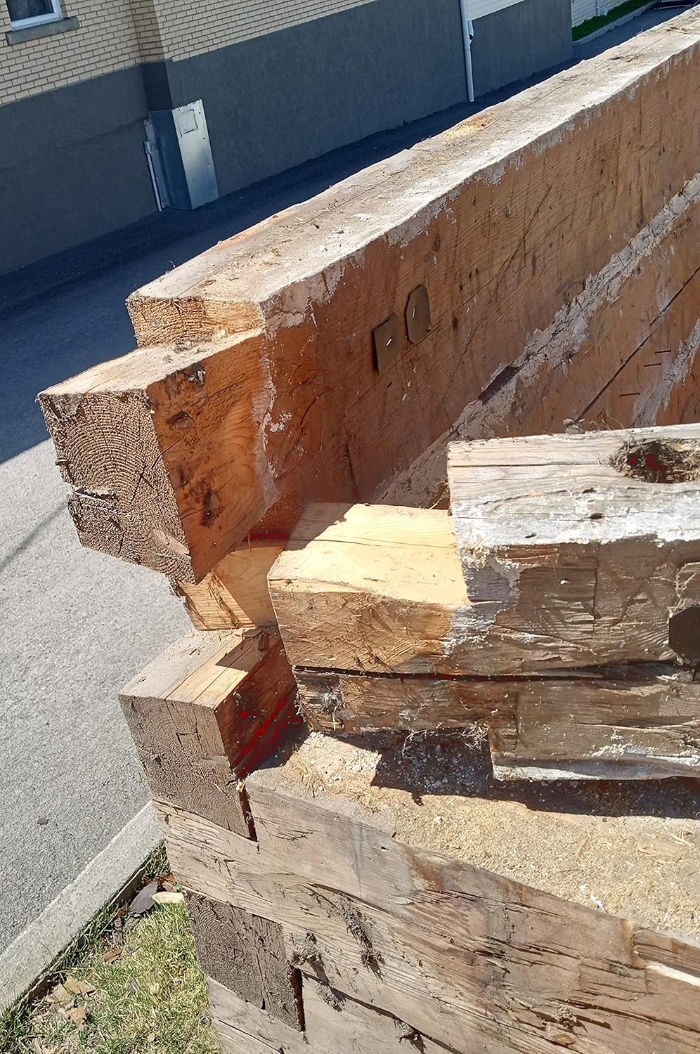 Old Rustic Wood/Authentic Hand Hewn Beam from The 1800's End Table/Coffee Table Modern Farm House Style