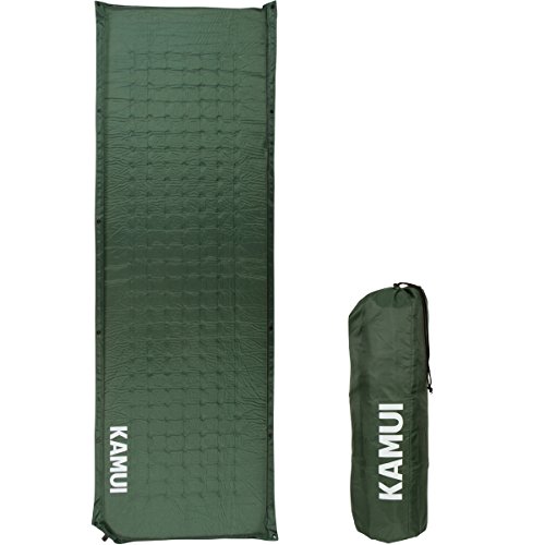 KAMUI Self Inflating Sleeping Pad - 2 Inch Thick Camping Pad Connectable with Multiple Mats for Tent and Family Camping (Green)