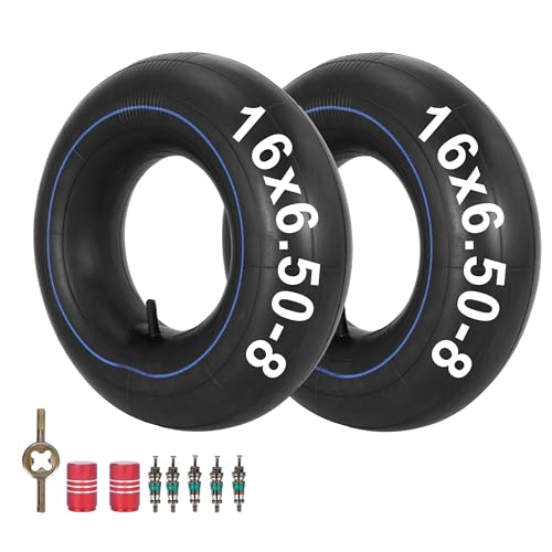 RUTU 16x6.50-8 16x7.50-8 Inner Tube with TR-13 Straight Valve Stem Gap for Golf Cart Tractor Lawn Mower Snow Throwers Tillers Trailers Wheelbarrow and ATV Quad 4 Wheeler(2Pcs)